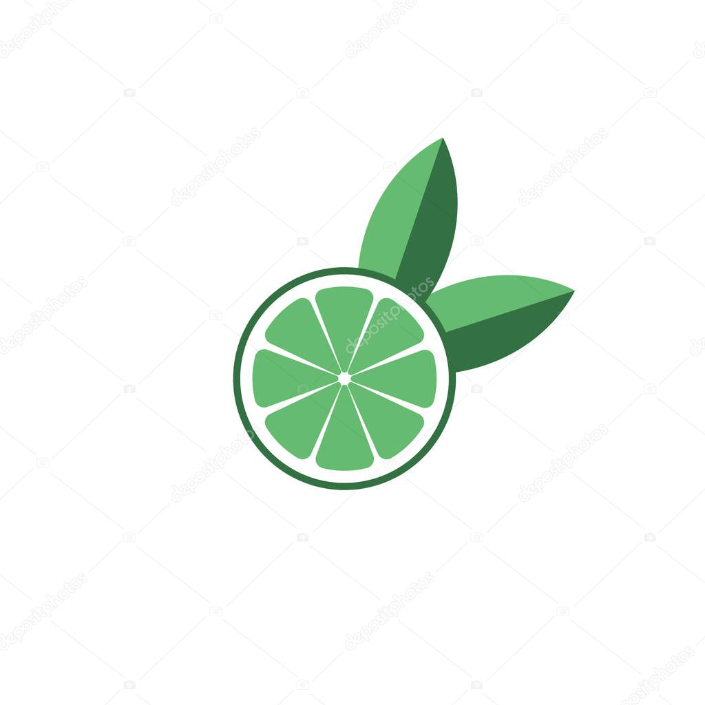 Lime logo, sign, symbol, object. Isolated lime on white background. EPS 10 Vector illustration