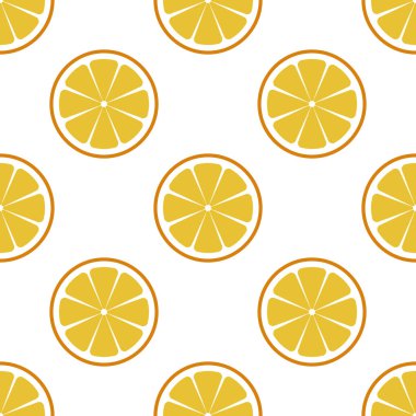 Turuncu dilimlenmiş. Dikişsiz desen beyaz arka plan üzerinde turuncu. EPS 10. Vektör çizim