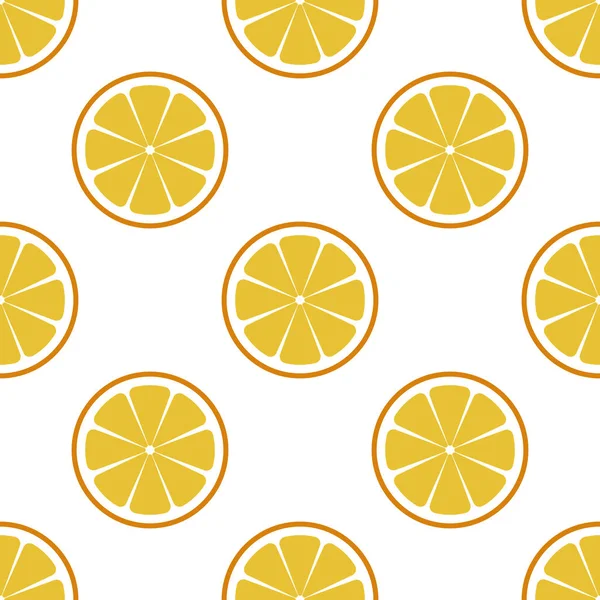 Rebanadas de naranja. patrón sin costuras naranja sobre fondo blanco. EPS 10. Ilustración vectorial — Vector de stock