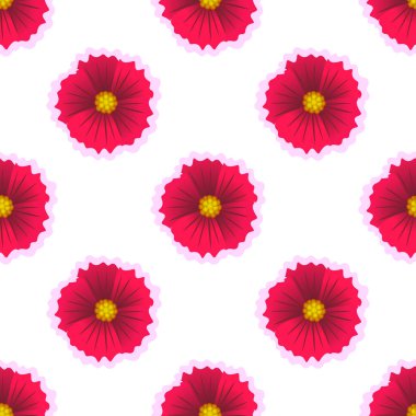 Beyaz arka plan üzerinde güzel çiçek. Vektör illüstrasyon. Dikişsiz çiçek deseni.