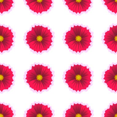 Beyaz arka plan üzerinde izole güzel çiçek. Vektör çizim. Sorunsuz çiçek deseni.