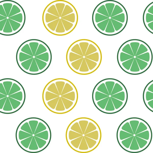 Motif Citron Vert Citron Sans Couture Illustration Vectorielle Vintage Modèle — Image vectorielle