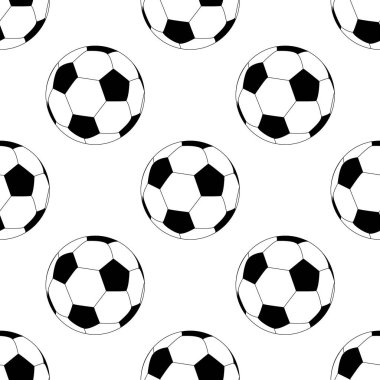 Futbol vektör simgesi, futbol topu. Vektör çizimi beyaz arka planda yalıtılmış. Dikişsiz desen