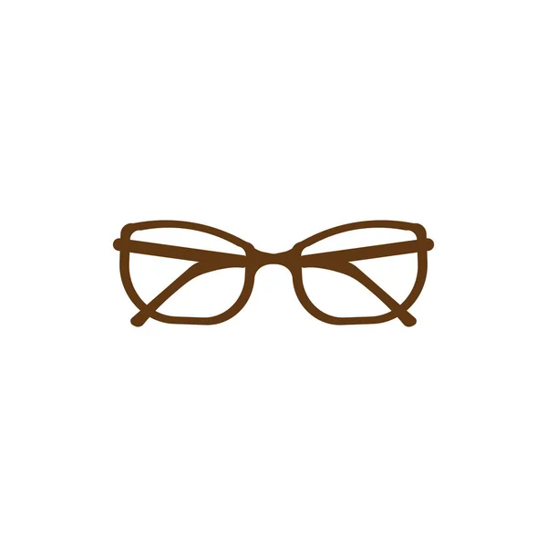 Ilustracja Wektorowa Brązowe Okulary Białym Tle Ikona Okularów — Wektor stockowy