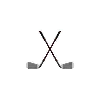 Golf Kulübü simgesi. Beyaz arka plan üzerinde izole vektör çizim. Düz stil