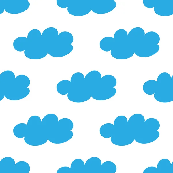 Blue Clouds Seamless Pattern Vector Design Baby Art Baby Shower — Stock Vector