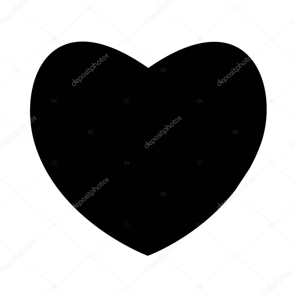 Heart Icon Vector. Perfect Love symbol. Valentine's Day sign, emblem isolated on white background, Flat style for graphic and web design, logo. EPS10 black pictogram.