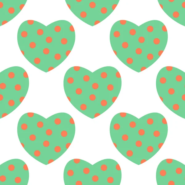 Vector Illustration Set Tender Colourful Hearts Seamless Pattern — Stock Vector