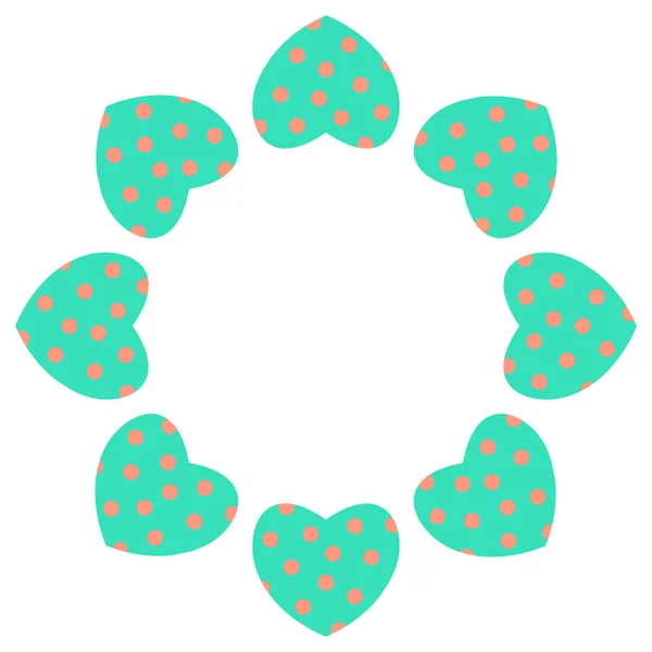 Illustration Vectorielle Ensemble Cœurs Tendres Colorés Rond Forme Circulaire — Image vectorielle