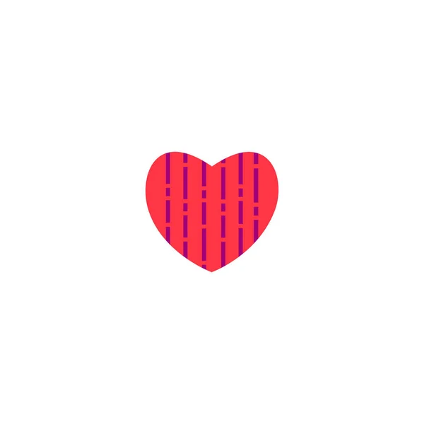Vektor Illustration Heart Färgglada Ikon Med Prydnad Vit Bakgrund Platt — Stock vektor