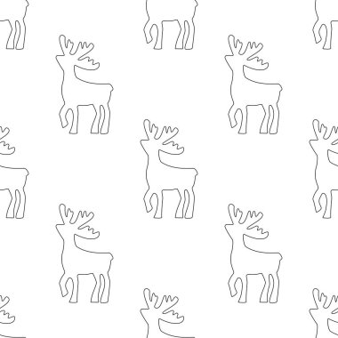 geyik illüstrasyon vektör. Beyaz arka plan üzerinde izole geyiği siluet simge.