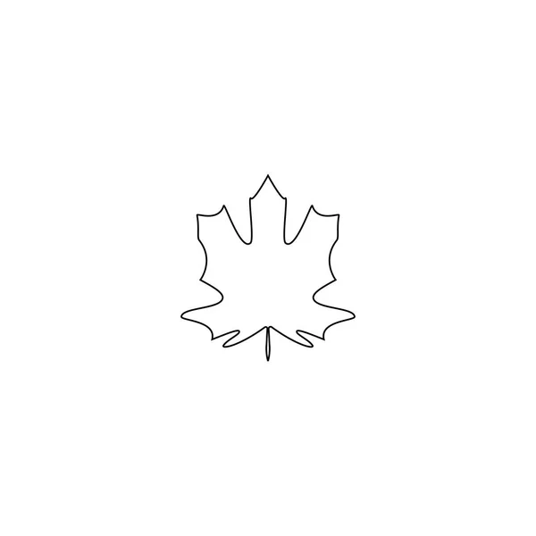 Autumn Maple Leaf Isolated Nature Силуэт Белом Фоне Векторная Линейная — стоковый вектор
