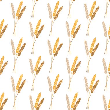 Vector seamless pattern illustration ears of wheat. Beer, oktoberfest, background. For bakery package, bread products. Autumn harvest. clipart
