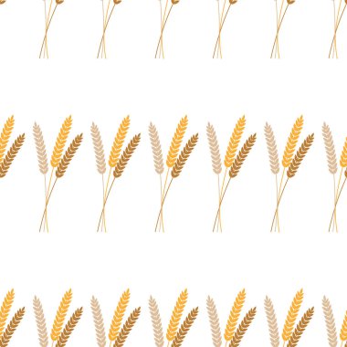 Vektör Dikişsiz desen illüstrasyon kulakları buğday. Bira, oktoberfest, arka plan. Ekmek bir paket ürünleri ekmek. Sonbaharda hasat.
