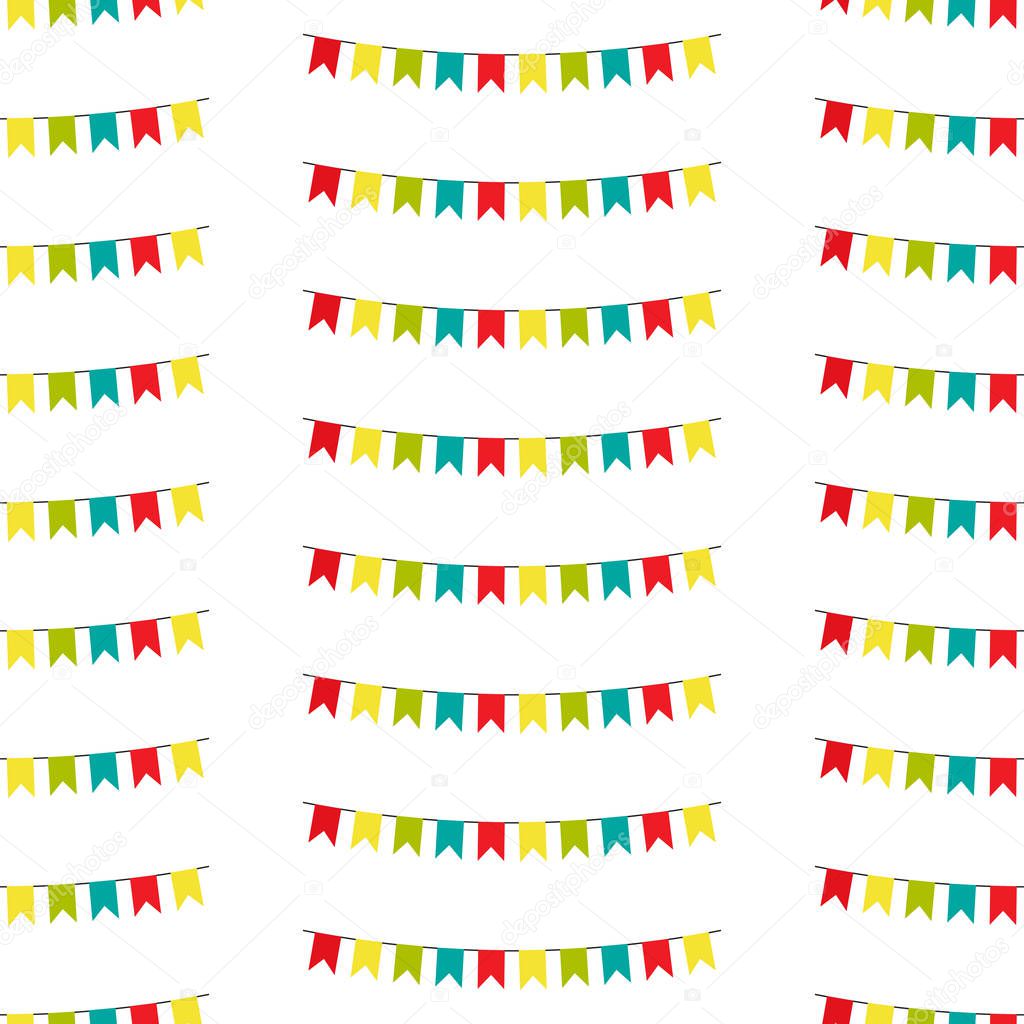 Bunting seampless pattern, bunting background, vector eps10 illustration