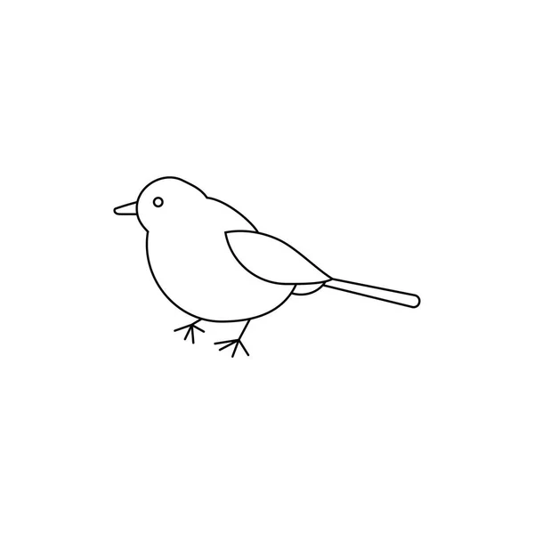 Vogel-Symbol auf weißem Hintergrund. Vektorillustration. Silhouette. — Stockvektor