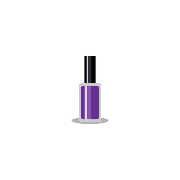 Vektor ilustrasi. Botol cat kuku Violet dengan tutup hitam terisolasi pada latar belakang putih. eps10 - Stok Vektor