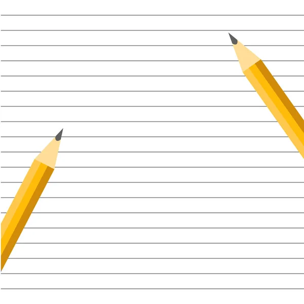 Vektorillustration. Schulgestaltung. Bleistifte auf dem Notizbuch. — Stockvektor