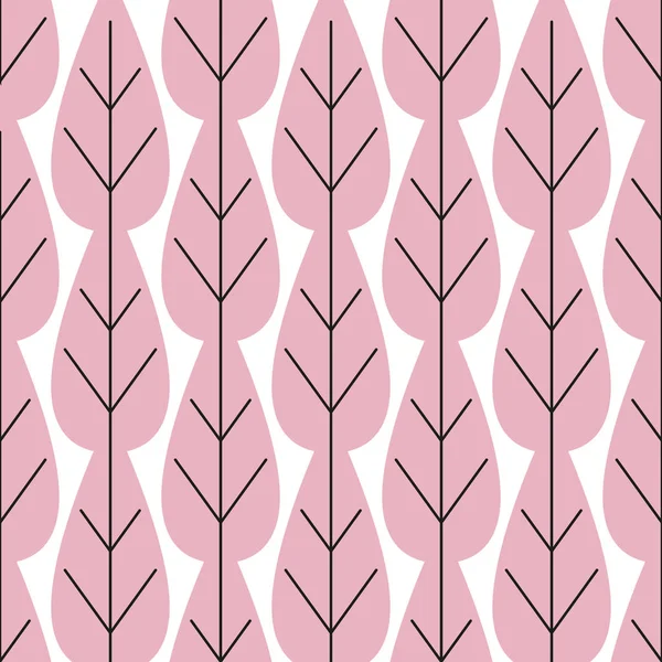 Rose Feuilles Motif. Un fond sans fin. Modèle sans couture — Image vectorielle