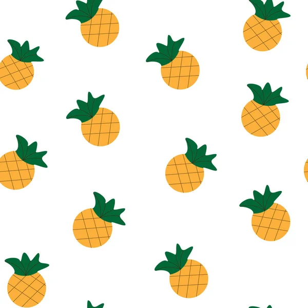 Patrón de ananas pintadas de colores sin costuras. Fondo de verano. Vector ilustración patrón de verano — Vector de stock