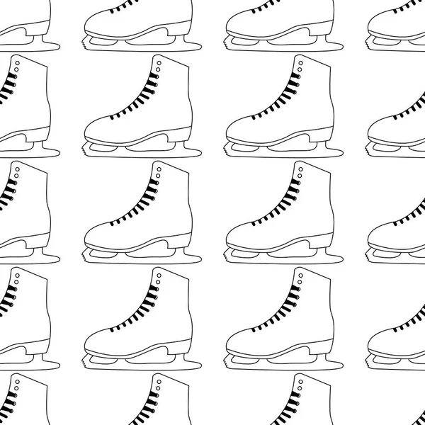 Illustration vectorielle. Femme icône de patins à roues alignées isolé sur fond blanc. Modèle de patins sans couture — Image vectorielle