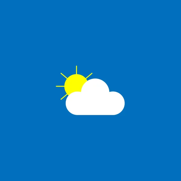 Flat sun and cloud weather web icon