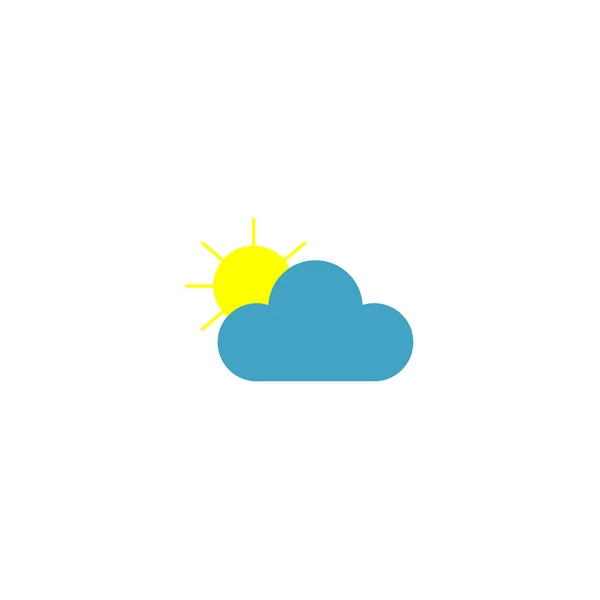 Flat sun and cloud weather web icon. Vector illustration. — Stock Vector