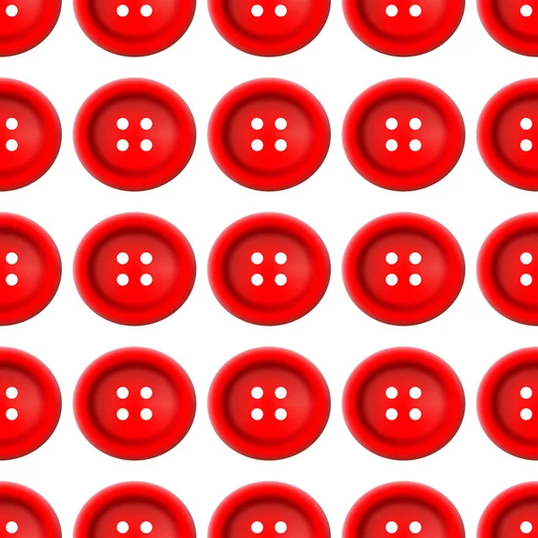 Boutons de couture rouge Modèle sans couture. Illustration vectorielle sur blanc — Image vectorielle