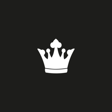 Siyah arka plan üzerinde izole trendy düz tarzı Crown Icon. Web sitesi tasarımı, logosu, uygulaması, Ui için taç sembolü. Vektör illüstrasyon, Eps10.