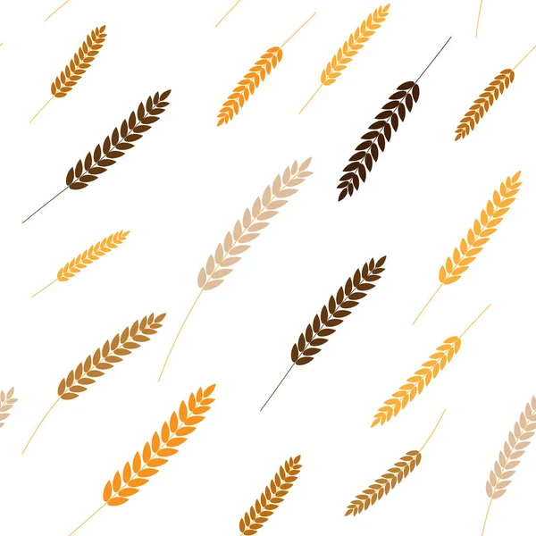 Vector naadloze patroon illustratie oren van tarwe. Bier, oktoberfest, achtergrond. Voor bakkerij, brood producten. Herfst oogst. — Stockvector