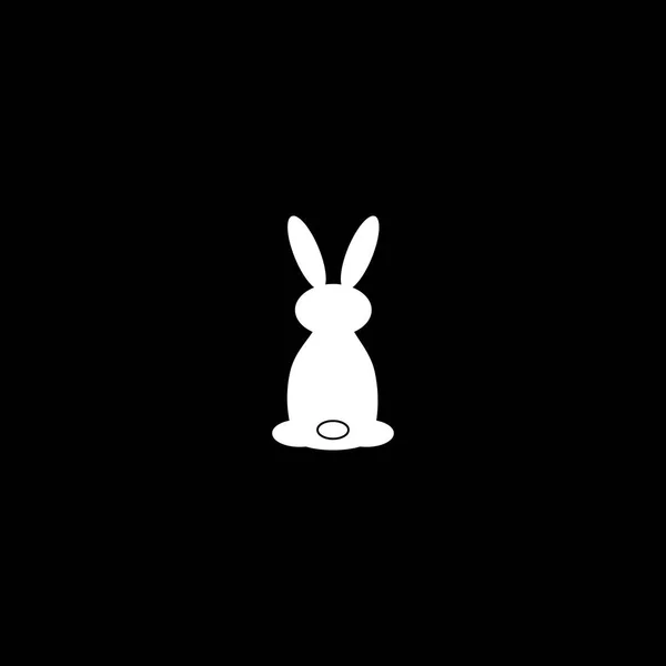 Silhouette blanche lapin de Pâques. Lapin de Pâques. style plat — Image vectorielle