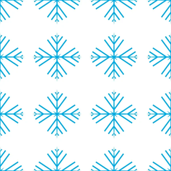 Illustrazione vettoriale. Schema senza soluzione di continuità di fiocchi di neve. Fiocchi di neve blu su sfondo bianco. — Vettoriale Stock