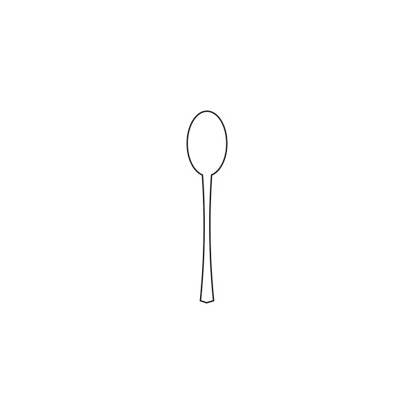 Silueta de una cuchara de metal. Ilustración vectorial aislada sobre fondo blanco . — Vector de stock