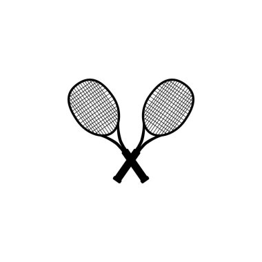 Tenis raketi, vektör Illustration. Beyaz arka plan üzerinde tenis tasarımı. Spor, Fitness, aktivite vektör tasarımı.