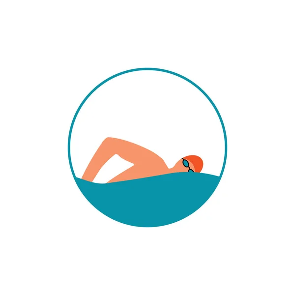 Zwemmen icoon, Vector zwembad op witte achtergrond, water zwemmen sport. Vector illustratie. eps10 — Stockvector