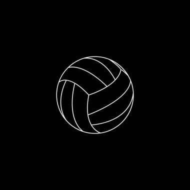 Web satırı simgesi. Voleybol vektör illüstrasyon siyah arka planda beyaz