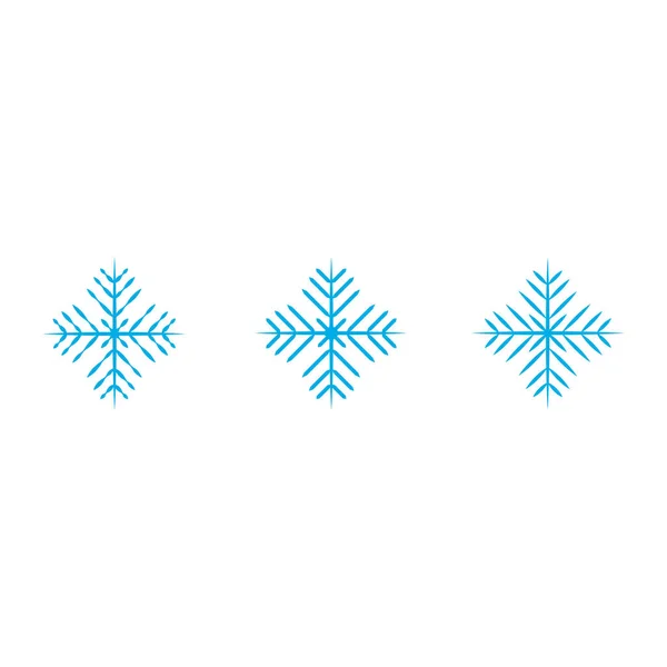 Vektorillustration. Schneeflocken im Winter. blaue Schneeflocken isoliert auf weißem Hintergrund. Weihnachtsset. — Stockvektor
