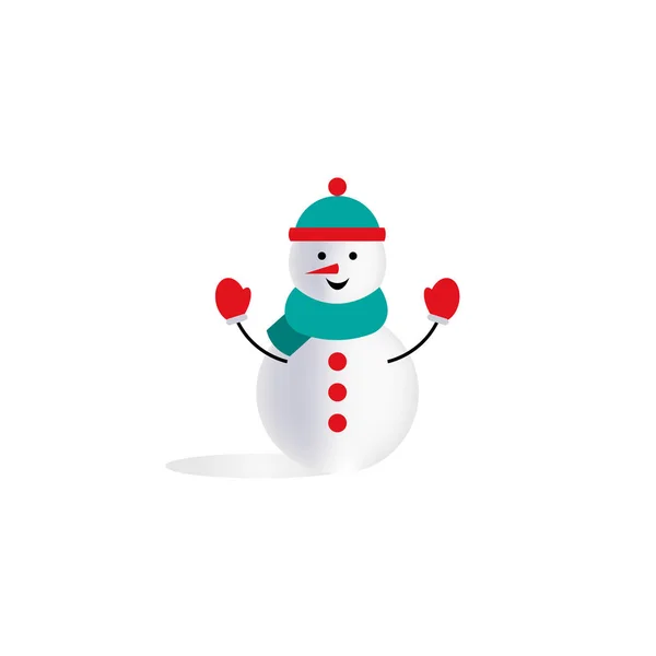 矢量插图。雪人孤立在白色背景. — 图库矢量图片#