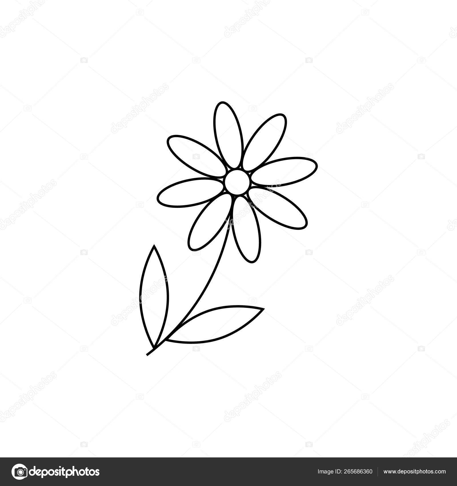 カモミールアイコン。デイジーカモミール。かわいい花の植物。ラブカードのシンボル。成長する概念。ラインデザイン。白い背景。分離。ベクトルイラスト  ストックベクター ©juliettsummertime 265686360, image size:1600x1700