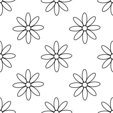 papatya papatya çiçek veya çiçek hattı sanat vektör simgesi dikişsiz desen