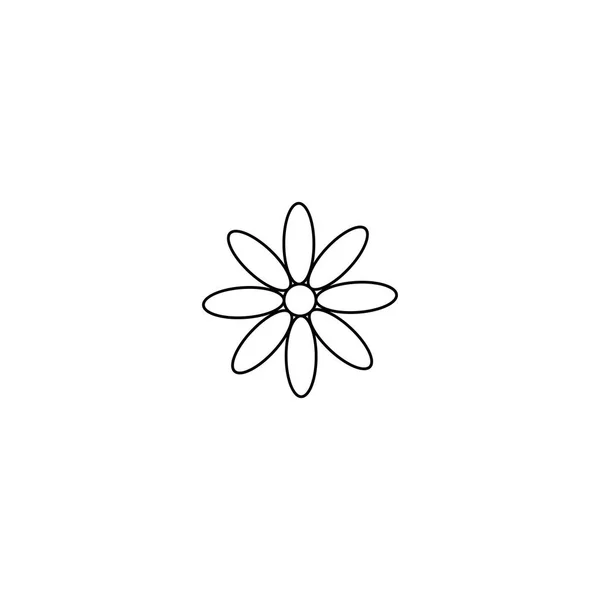 Chamomile daisy flower or blossom line art vector icon for apps and websites — Stock Vector