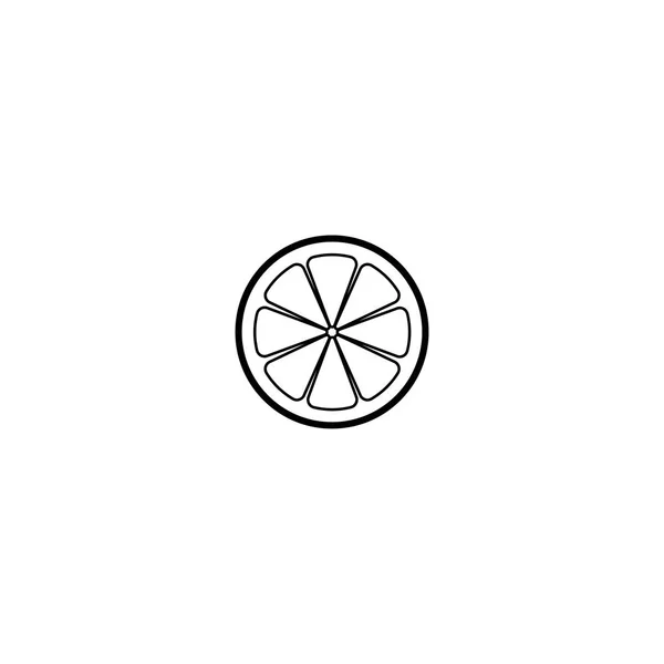 Citron ou citron vert orange tranche d'agrumes silhouette vectorielle icône illustration sur fond blanc. Icône citron vecteur aigre frais . — Image vectorielle