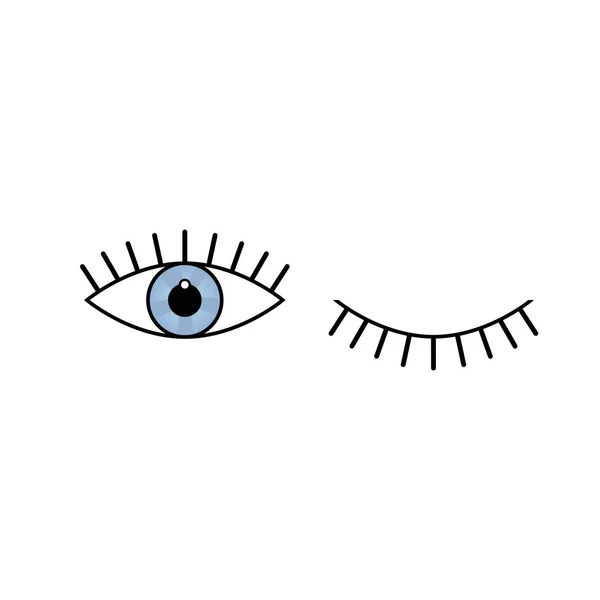 Beste Augensymbol-Vektor-Design-Vorlage. offene und geschlossene Augen psychedelisch — Stockvektor