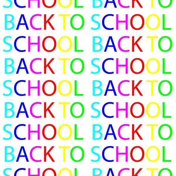 Back to school colorful typographic seamless pattern design template caps lock — Stock Vector