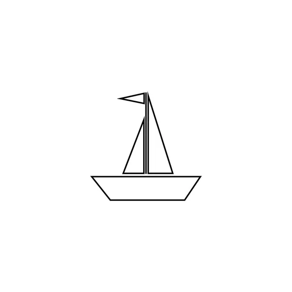 Ikon garis vektor perahu layar. Ilustrasi elemen sederhana. Ikon perahu layar dari konsep transportasi. Dapat digunakan untuk web dan mobile - Stok Vektor