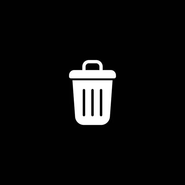 Icône poubelle. illustration vectorielle plate noire sur fond blanc — Image vectorielle
