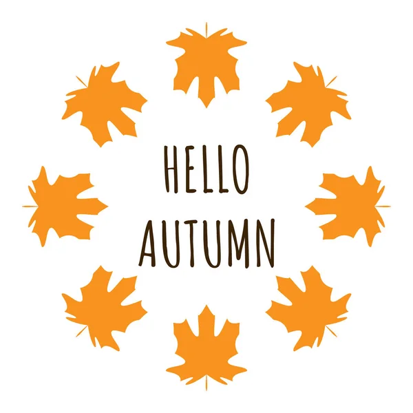 9 월 잎 가을 또는 단풍 단풍 의 안녕하세요 가을 텍스트 포스터 쇼핑 판매 디자인 또는 프로모션 포스터 및 전단지 또는 웹 배너 — 스톡 벡터