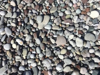 Çakıl veya shingle plajı. deniz kıyısı. Çakıl arka plan