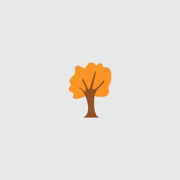 Vector illustratie van herfst eiken platte boom — Stockvector