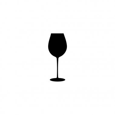 Şarap kadehi Simge Vektörü siyah siluet çizimi